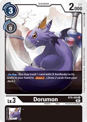Dorumon, Digimon card BT9-058