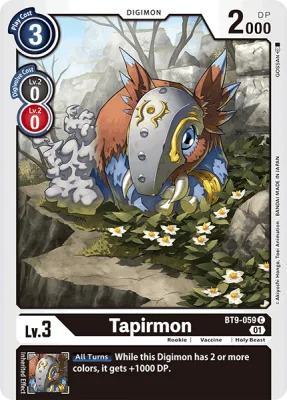 Tapirmon, Digimon card BT9-059