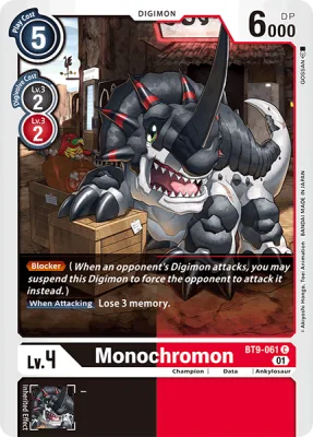 Monochromon, Digimon card BT9-061