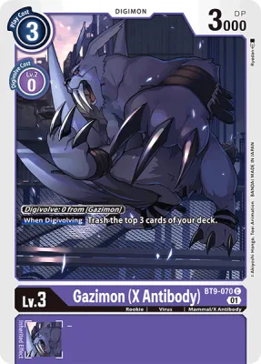 Gazimon (X Antibody), Digimon card BT9-070