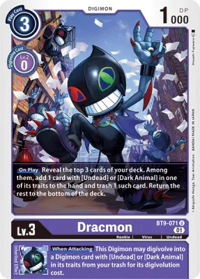 Dracmon, Digimon card BT9-071