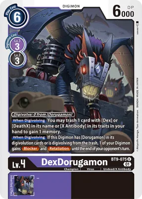 DexDorugamon, Digimon card BT9-075