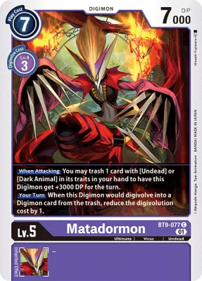 Matadormon, Digimon card BT9-077