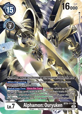 Alphamon: Ouryuken, Digimon card BT9-111
