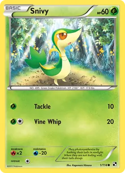 Snivy — Black & White #1, 2011. Illustrated by Kagemaru Himeno.
