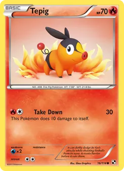 Tepig — Black & White #16, 2011. Illustrated by 5ban Graphics.