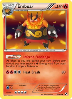 Emboar — Black & White #20, 2011. Illustrated by 5ban Graphics.