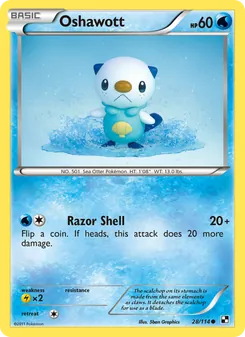 Oshawott — Black & White #28, 2011. Illustrated by 5ban Graphics.
