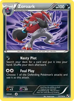 Zoroark — Black & White #71, 2011. Illustrated by Naoki Saito.