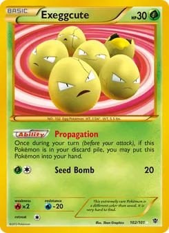 Exeggcute — Plasma Blast #102, 2013. Illustrated by 5ban Graphics.
