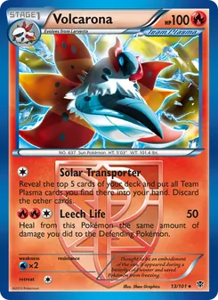 Volcarona — Plasma Blast #13, 2013. Illustrated by 5ban Graphics.