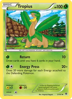 Tropius — Plasma Blast #5, 2013. Illustrated by Shigenori Negishi.