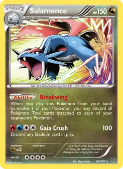 Salamence — Plasma Blast #64, 2013. Illustrated by Naoki Saito.