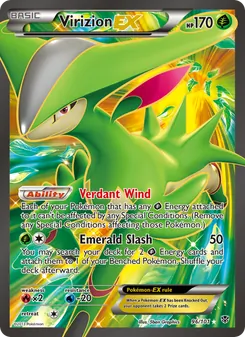 Virizion-EX — Plasma Blast #96, 2013. Illustrated by 5ban Graphics.