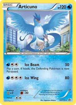 Articuno — Legendary Treasures #32, 2013. Illustrated by Kagemaru Himeno.