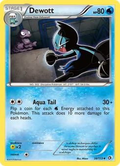 Dewott — Legendary Treasures #38, 2013. Illustrated by Mizue.