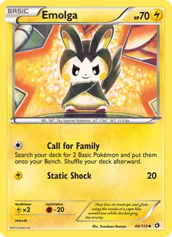 Emolga — Legendary Treasures #49, 2013. Illustrated by Tomokazu Komiya.