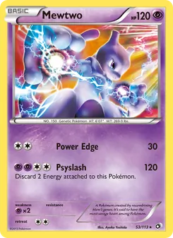 Mewtwo — Legendary Treasures #53, 2013. Illustrated by Ayaka Yoshida.