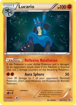 Lucario — Legendary Treasures #80, 2013. Illustrated by MAHOU.