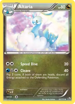 Altaria — Legendary Treasures #92, 2013. Illustrated by Atsuko Nishida.