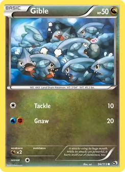 Gible — Legendary Treasures #94, 2013. Illustrated by sui.