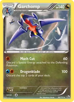 Garchomp — Legendary Treasures #96, 2013. Illustrated by Masakazu Fukuda.