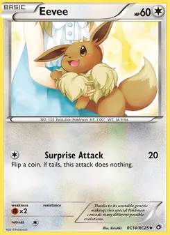 Eevee — Legendary Treasures #RC14, 2013. Illustrated by kirisAki.