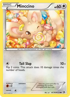 Minccino — Legendary Treasures #RC18, 2013. Illustrated by sui.