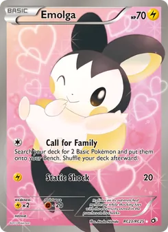 Emolga — Legendary Treasures #RC23, 2013. Illustrated by Atsuko Nishida.