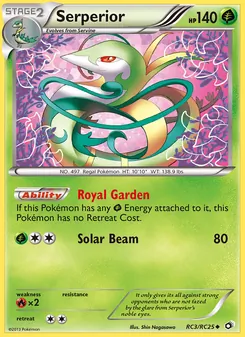 Serperior — Legendary Treasures #RC3, 2013. Illustrated by Shin Nagasawa.