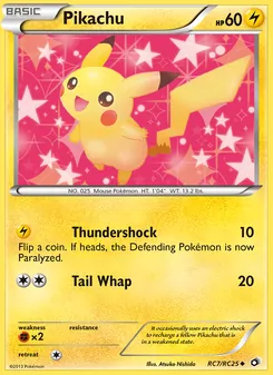Pikachu — Legendary Treasures #RC7, 2013. Illustrated by Atsuko Nishida.
