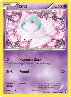 Ralts — Legendary Treasures #RC8, 2013. Illustrated by Mizue.