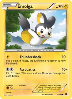 Emolga — Emerging Powers #32, 2011. Illustrated by Kouki Saitou.