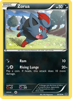 Zorua — Emerging Powers #66, 2011. Illustrated by Shin Nagasawa.