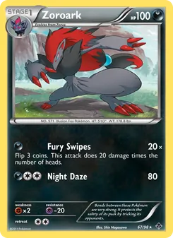 Zoroark — Emerging Powers #67, 2011. Illustrated by Shin Nagasawa.