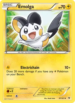Emolga — Noble Victories #37, 2011. Illustrated by Naoki Saito.