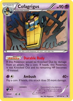 Cofagrigus — Noble Victories #47, 2011. Illustrated by Shin Nagasawa.