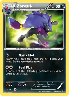 Zoroark — Next Destinies #102, 2012. Illustrated by 5ban Graphics.