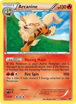 Arcanine — Next Destinies #12, 2012. Illustrated by Mitsuhiro Arita.