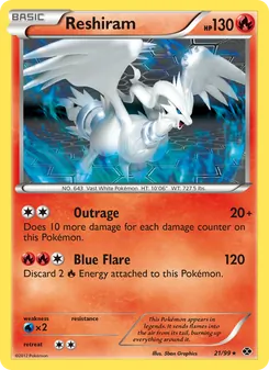 Reshiram — Next Destinies #21, 2012. Illustrated by 5ban Graphics.