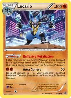 Lucario — Next Destinies #64, 2012. Illustrated by Naoki Saito.