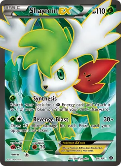 Shaymin-EX — Next Destinies #94, 2012. Illustrated by 5ban Graphics.