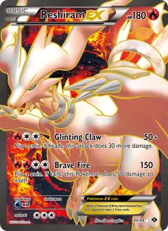 Reshiram-EX — Next Destinies #95, 2012. Illustrated by 5ban Graphics.