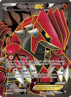 Groudon-EX — Dark Explorers #106, 2012. Illustrated by 5ban Graphics.