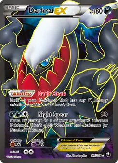 Darkrai-EX — Dark Explorers #107, 2012. Illustrated by 5ban Graphics.
