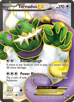 Tornadus-EX — Dark Explorers #108, 2012. Illustrated by 5ban Graphics.