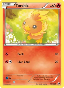 Torchic — Dark Explorers #15, 2012. Illustrated by Atsuko Nishida.