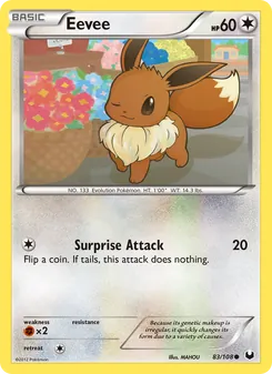 Eevee — Dark Explorers #83, 2012. Illustrated by MAHOU.