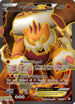 Landorus-EX — Boundaries Crossed #144, 2012. Illustrated by 5ban Graphics.