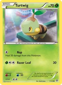 Turtwig — Plasma Storm #1, 2013. Illustrated by Kouki Saitou.